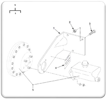 Fig 7 - Master Cylinder and Bracket (Added new style cap and master cylinder/air chamber assembly option)